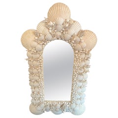 Wonderful Vintage Coastal Hand Made Sea Shell Encrusted Mirror