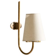 Tito Agnoli, Wall Light, Brass, Fabric, Italy, 1961