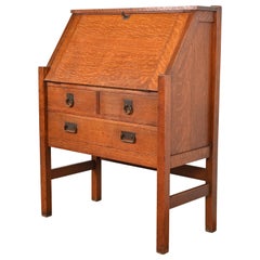 Stickley Brothers Antique Mission Oak Arts & Crafts Drop Front Secretary Desk