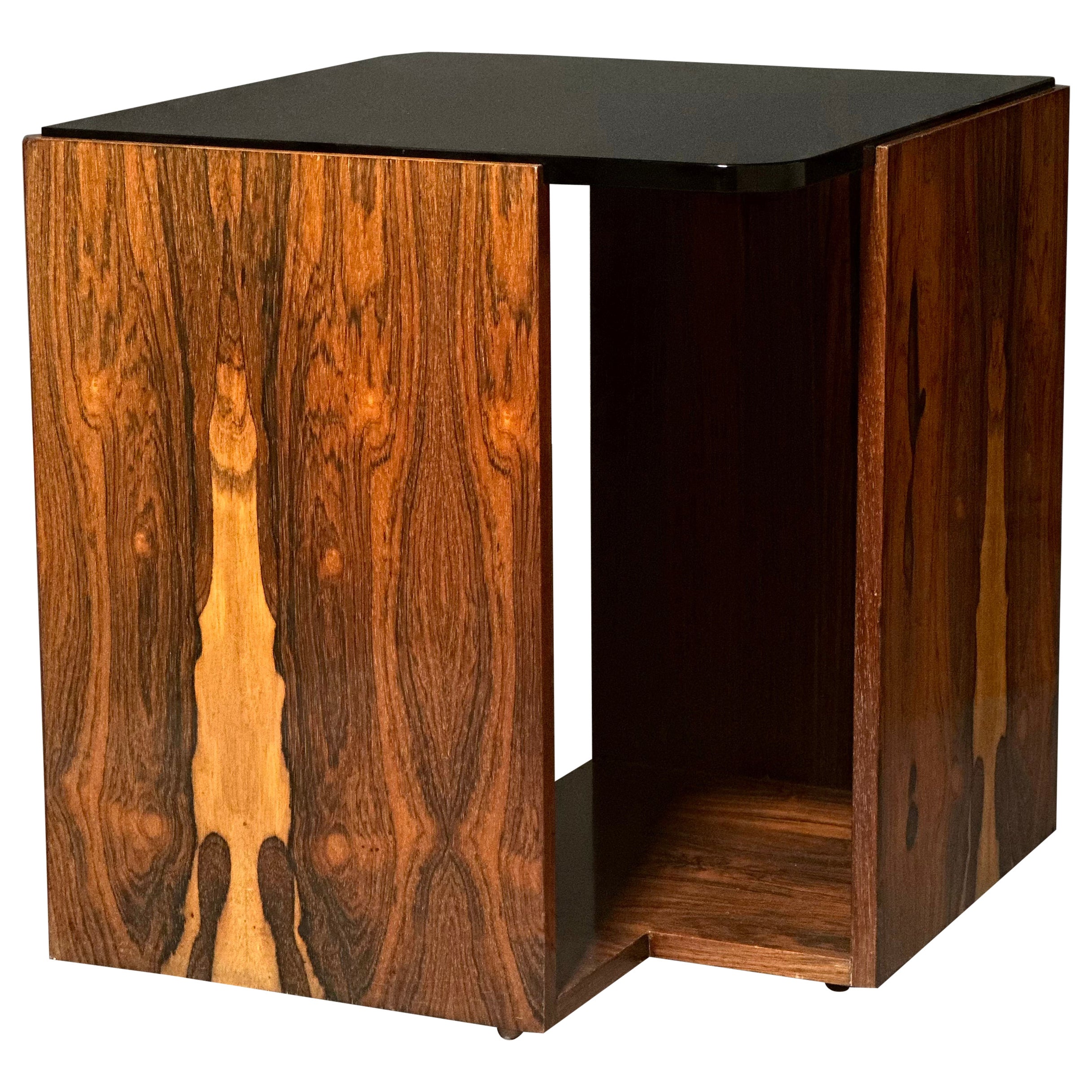 Mesa auxiliar con pedestal Vladimir Kagan de palisandro, Kagan-Dreyfuss, c. 1950