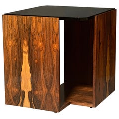Mesa auxiliar con pedestal Vladimir Kagan de palisandro, Kagan-Dreyfuss, c. 1950