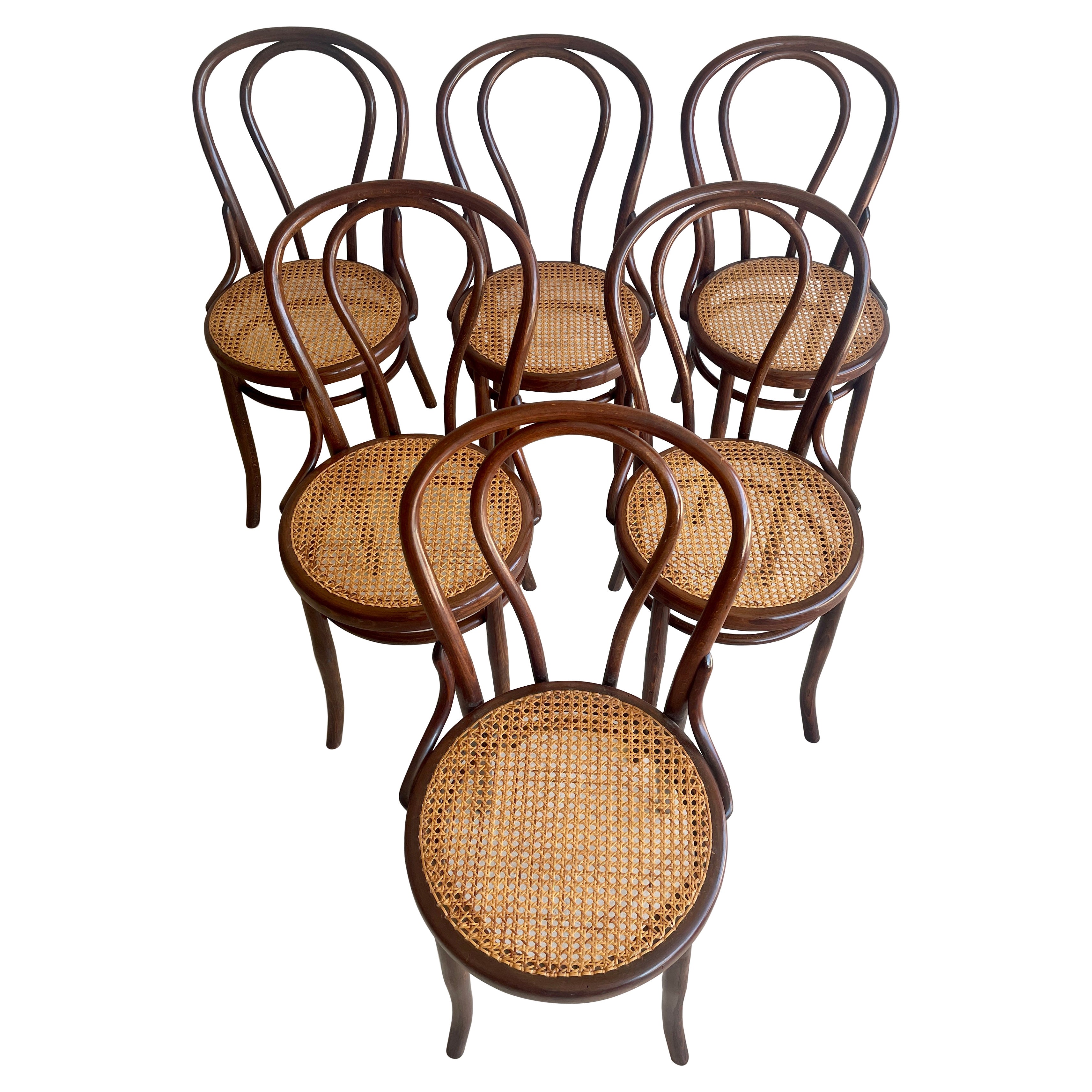 Thonet No 18 Cane & Bentwood Dining Chairs
