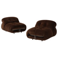 Afra & Tobia Scarpa 'Soriana' Pair of Chairs for Cassina, Italy, 1969