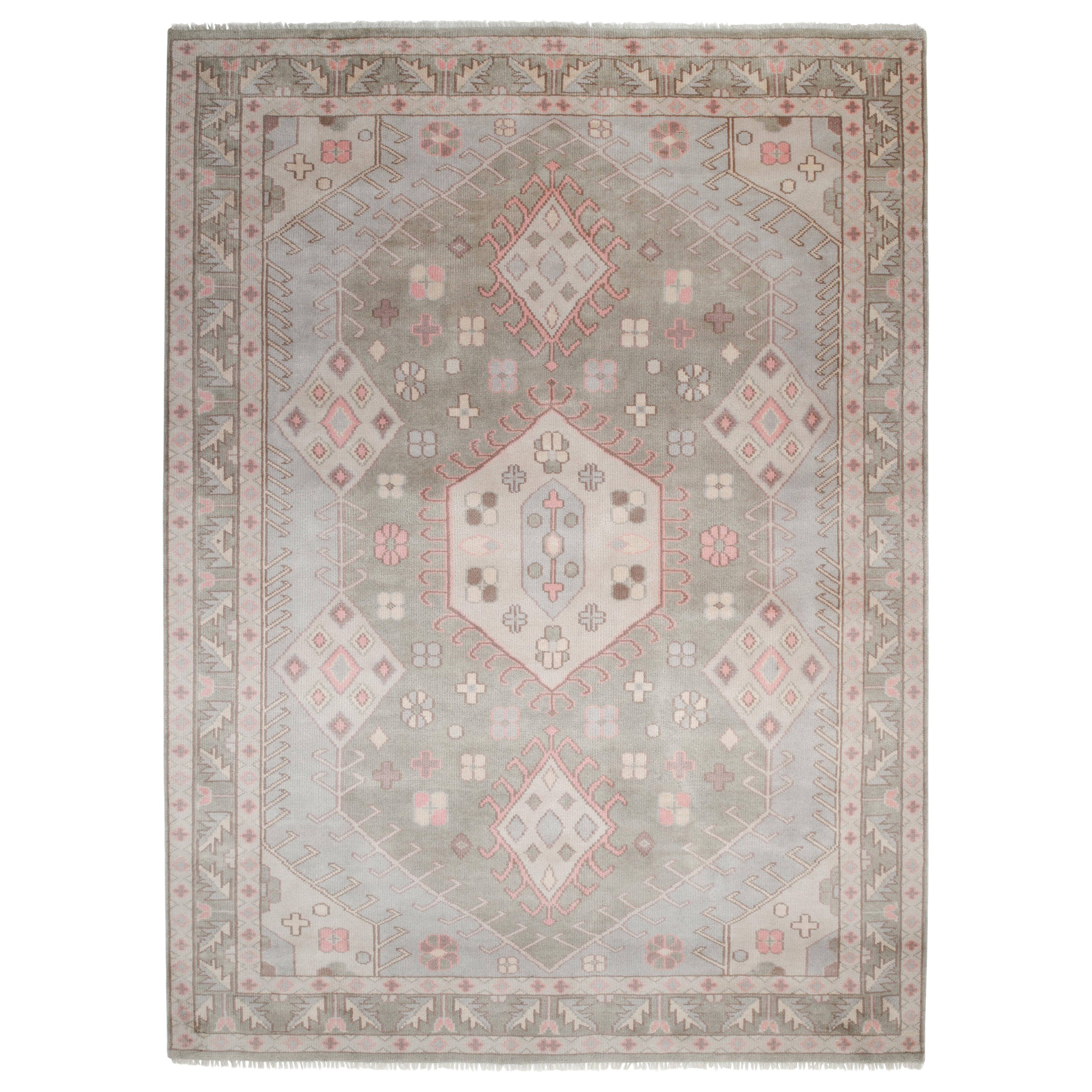 Contemporary Geometric Hand Made Light Gray Area Rug 9' 0" x 12' 0"