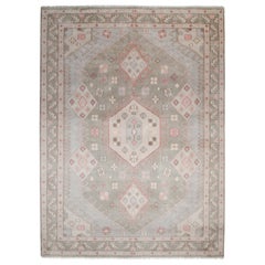 Contemporary Geometric Hand Made Light Gray Area Rug 9' 0" x 12' 0"