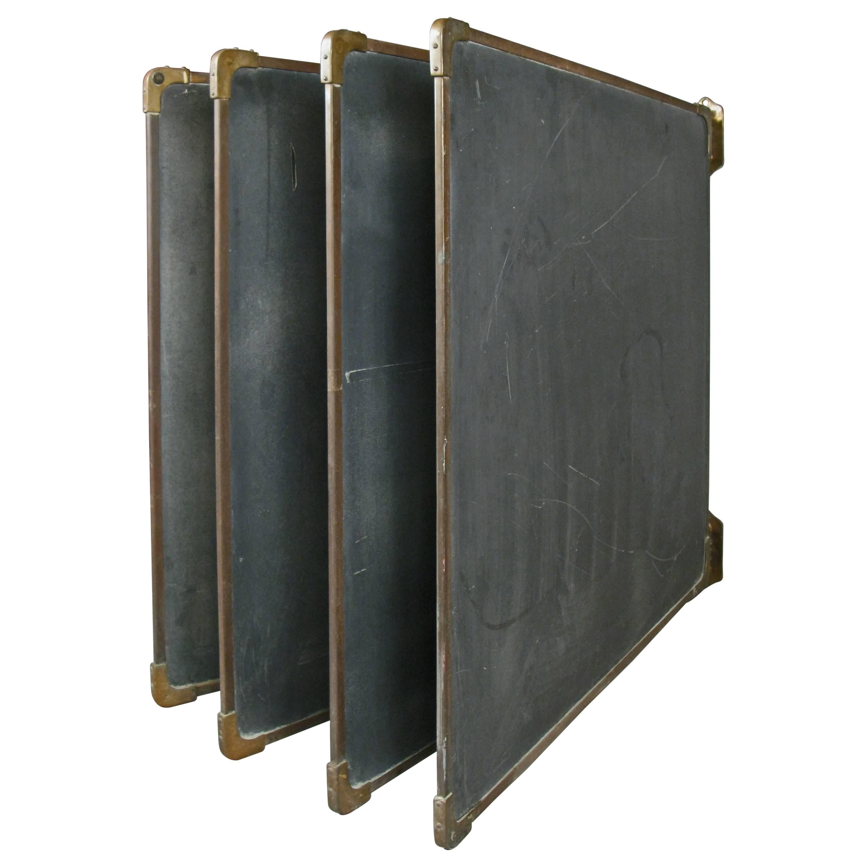 Set of Antique Slate and Bronze Chalkboards