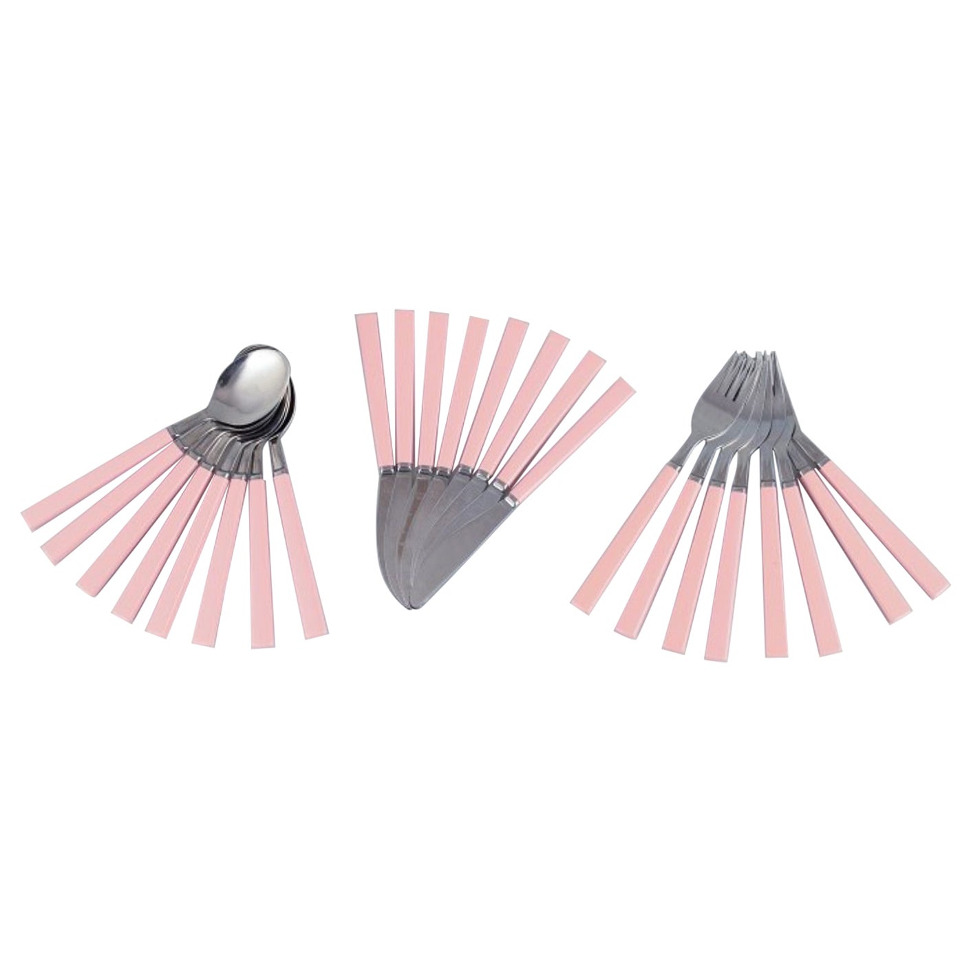 Set di posate per otto persone "Fiesta" di IKEA in acciaio inossidabile e plastica in vendita