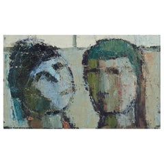 Mona Ridderstad-Cedergren. Óleo sobre tabla. Doble retrato de hombre y mujer
