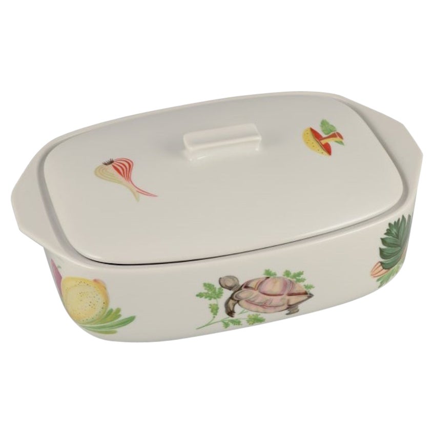 Danild/Lyngby, zuppiera per pesce con coperchio ignifugo "Picnic". Anni '60/'70.
