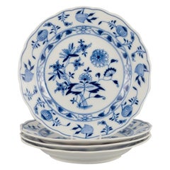 Meissen, Germany. Blue Onion pattern. Four dinner plates.
