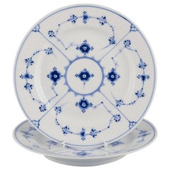 Royal Copenhagen Blue Fluted Plain. Two plates in porcelain.