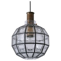 Large Mid-Century Modern Pendant Lamp by Glashütte Limburg Germany 1960s