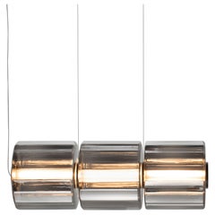 Contemporary Pendelleuchte 'Column' 300 - 3, Horizontal, Carbon