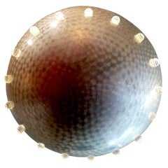 Lge postmodern aluminium & crystal pendant light attr Rupert Nikoll for Stejnar
