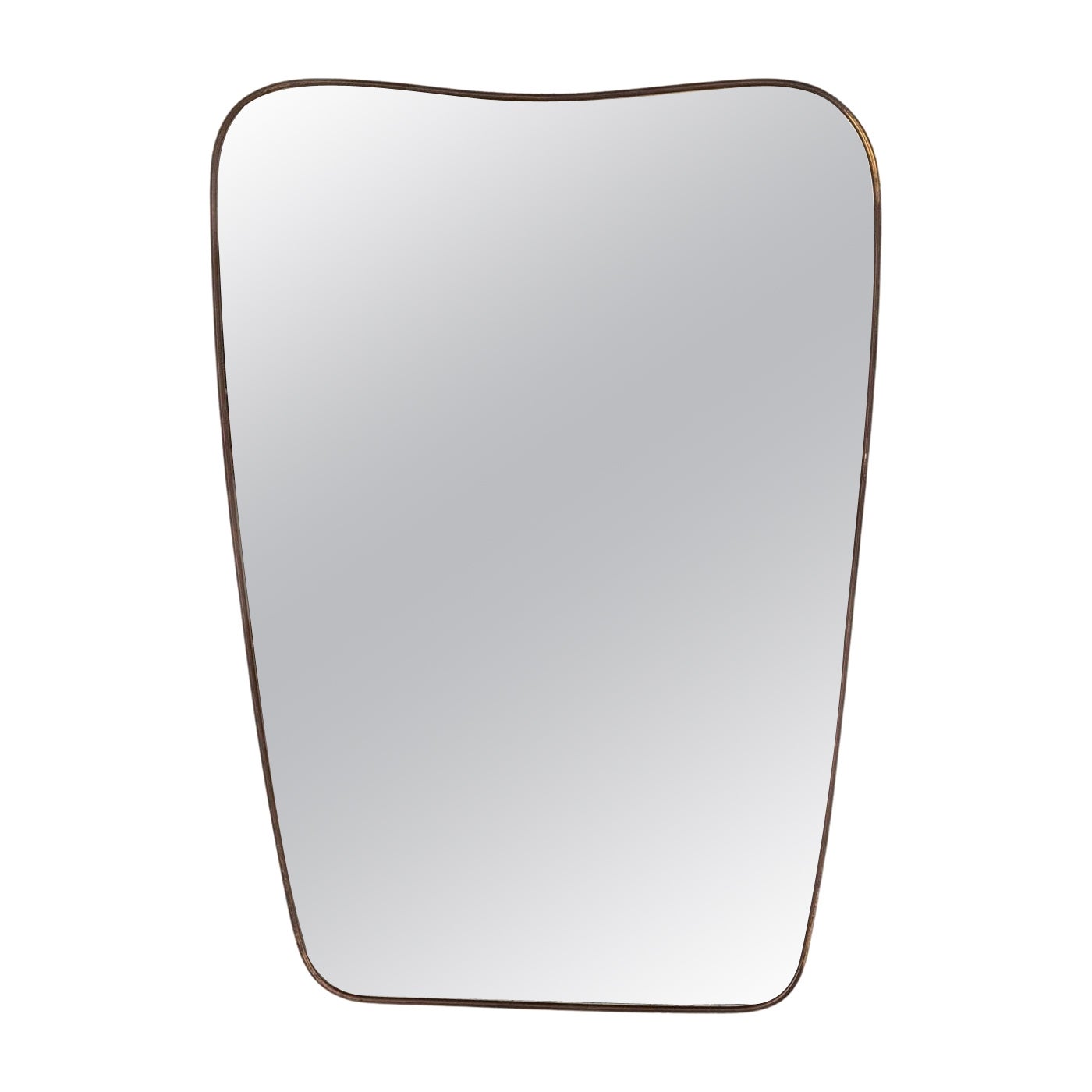 Midcentury Italian brass wall mirror attributed to Gio Ponti, Italy 1950