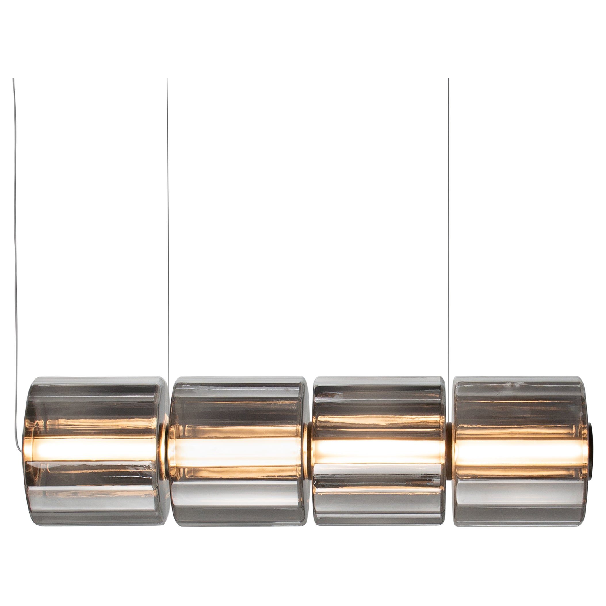Contemporary Pendelleuchte 'Column' 300 - 4, Horizontal, Carbon im Angebot