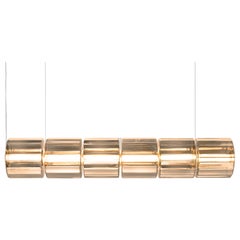 Contemporary Pendant Lamp 'Column' 300 - 6, Horizontal, Amber
