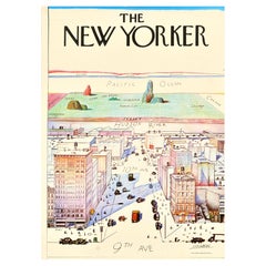 Original Vintage Poster The New Yorker Magazin Blick auf die Welt Saul Steinberg