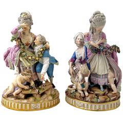 Meissen Pair of Figurines The Broken Bridge & The Broken Eggs by Acier, c.1850 3