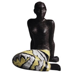 Sculpture en grès de Vicke Lindstrand pour Upsala Ekeby, Suède, années 1950