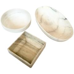 Vintage White Marble Bowls