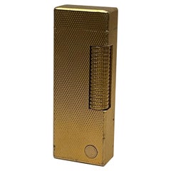Wonderful Vintage DUNHILL Rollagas Lighter Diamond-Cut Gold Plated
