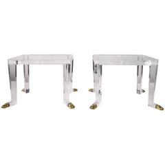 Over the Top Custom Designed Lion Feet on Acrylic Side Tables 9