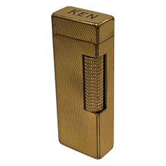 Wonderful Vintage DUNHILL Rollagas Lighter Diamond-Cut Gold Plated