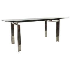 Minimalist and Architectural Italian Nickel Table/Desk