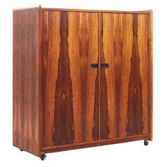 Intercontinental Design Mid Century Rosewood and Chrome Armoire Dresser