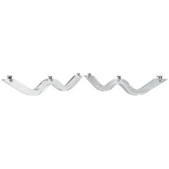 Mid Century Astrolite Lucite Wave Candelabra Pair Attributed to Herb Ritts