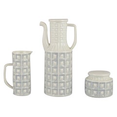 "Castro", Spain. Coffee pot, sugar bowl, and creamer in porcelain.