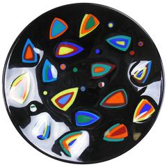 Large Abstract Decorative Glass Plate by Childs, 2006