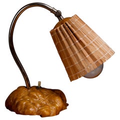 Antique Finnish 1930/40's burl wood table lamp