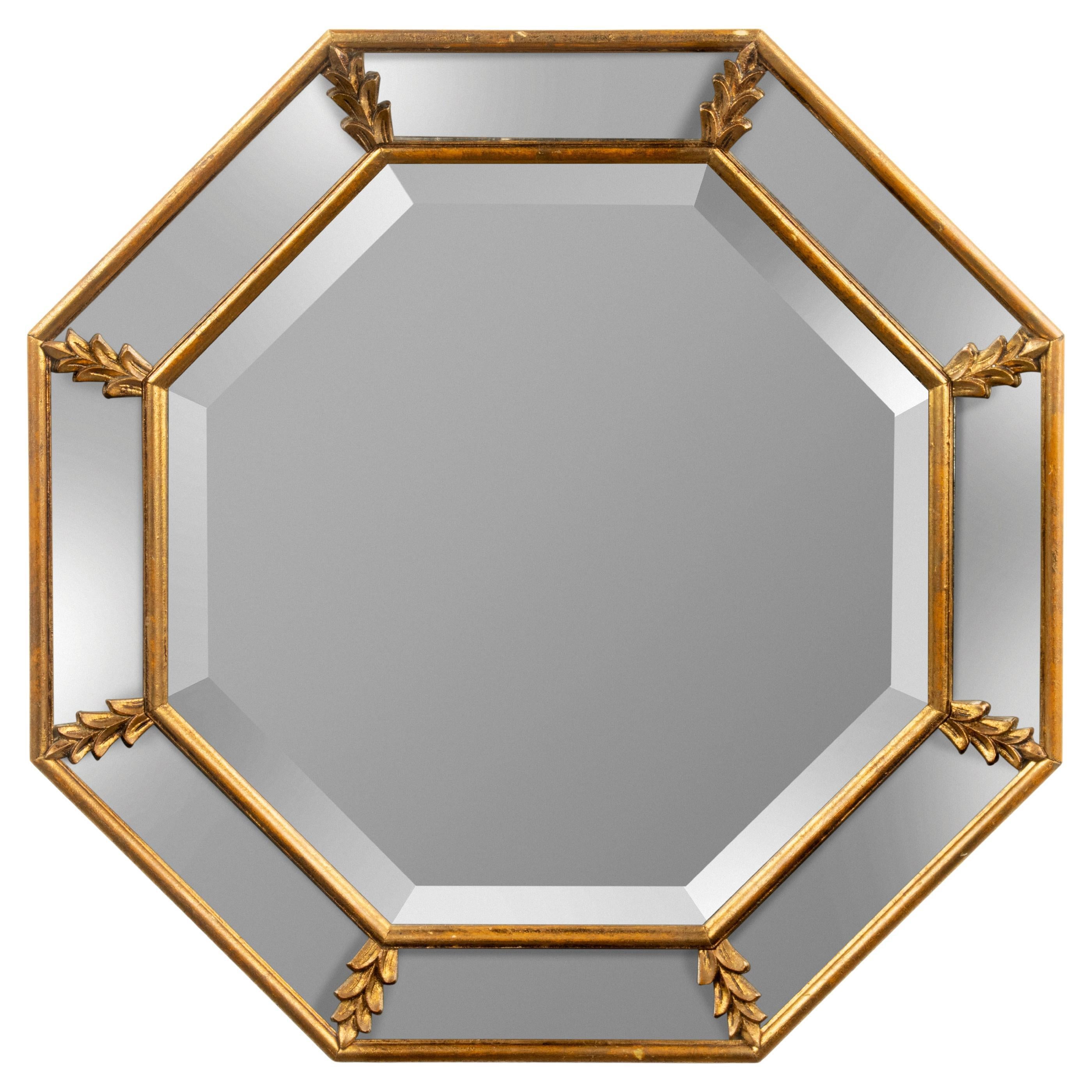 Mid Century Hollywood Regency Octagonal "Parclose" Mirror