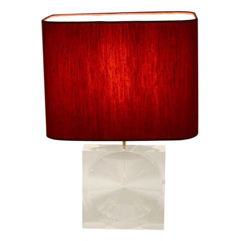 Lampada da tavolo in lucite Romeo Rega, anni '70