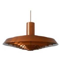 Rare Copper Plate Pendant Lamp by Poul Henningsen for Louis Poulsen Denmark 1958