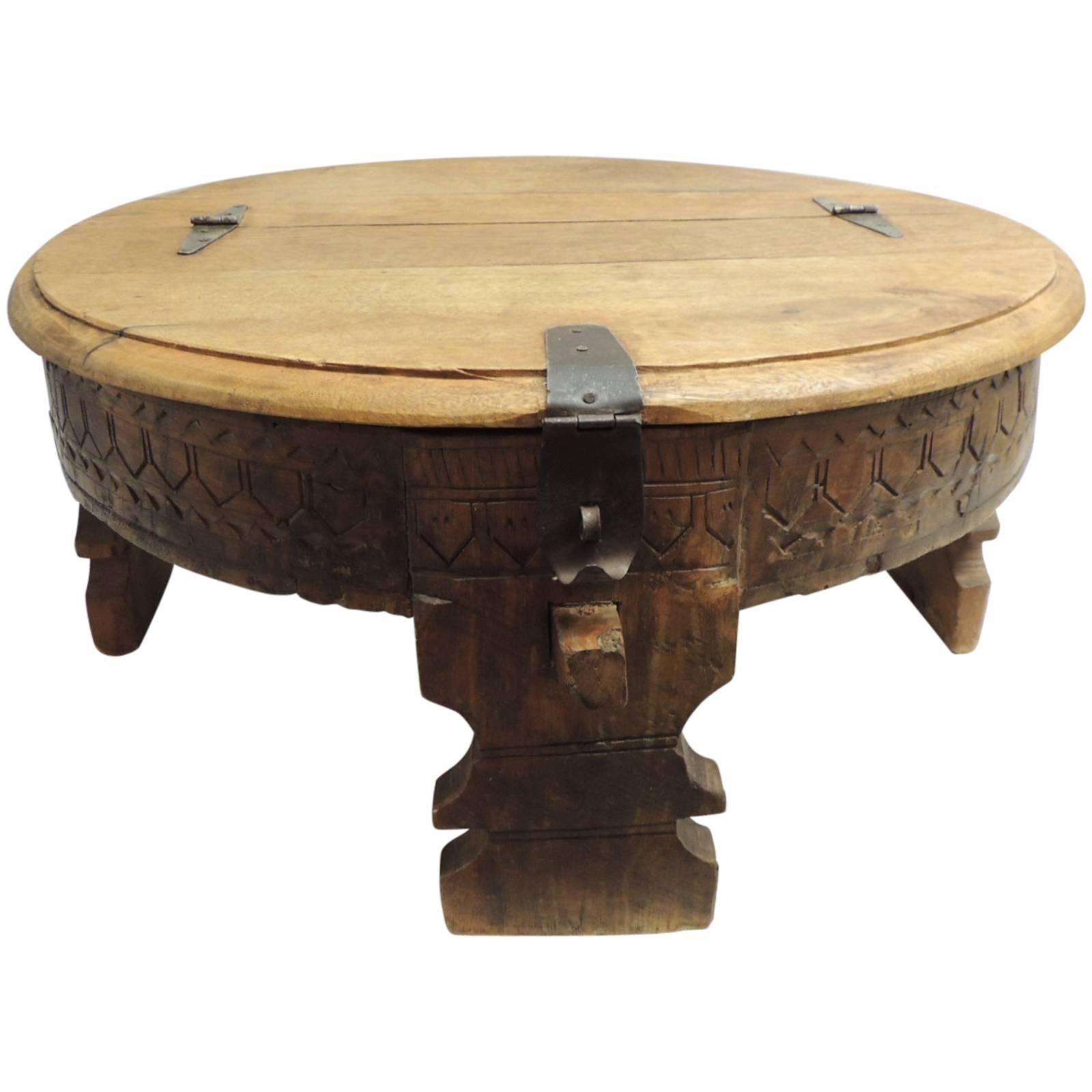 Moroccan Carved Round Coffee Table