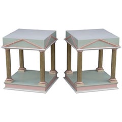 Pair of Neoclassical Inspired Post Modern Tables