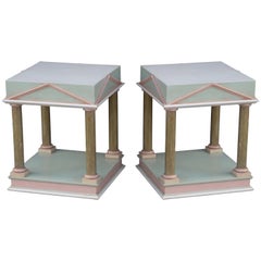 Pair of Neoclassical Inspired Post Modern Tables