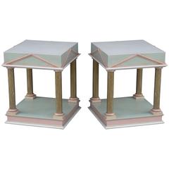 Pair of Neoclassical Inspired Post Modern Tables