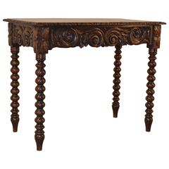 Antique 19th Century French Carved Oak Console Table