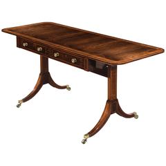 George III Sheraton Period Rosewood and West Indian Satinwood Sofa Table
