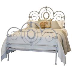 Double Cast Iron Bed in Blue Verdigris - MD41