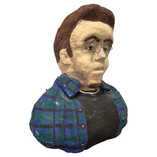 Vintage Paper Mache Bust Sculpture For Sale at 1stDibs