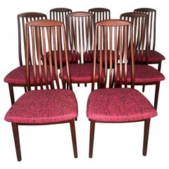 Set Of 8 Mid Century Danish Modern Rosewood Dining Chairs By Schou Andersen