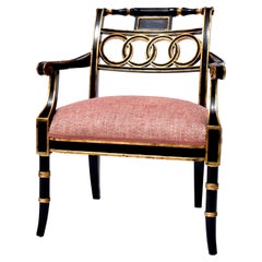 Maitland Smith Regency Open Arm Lounge Chair