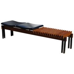 Slatted Teak Bench by Inge and Luciano Rubino for Apec 1