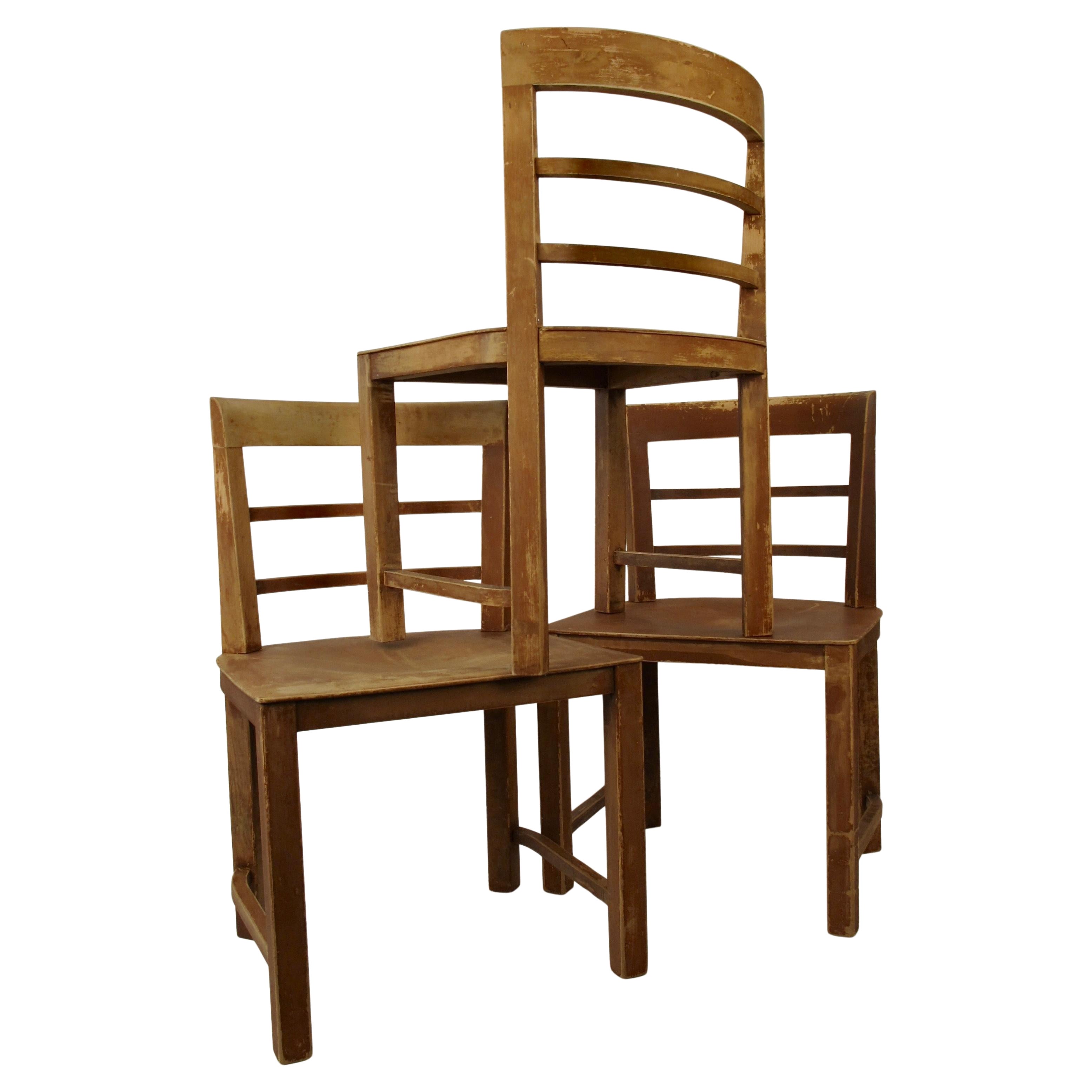 Sillas de madera modernistas de los años 20, Austria