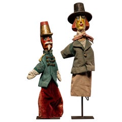 Collection of two 19th C French Glove Puppets in original condition.